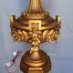 Lampe 90cm bois sculpté doré style Louis XVI