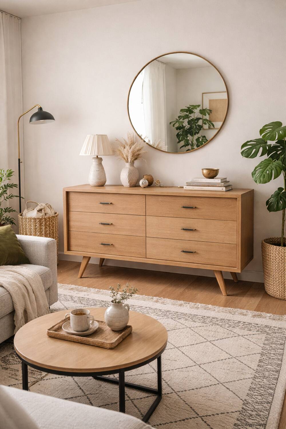 Buffet vintage ligne scandinave pieds compas