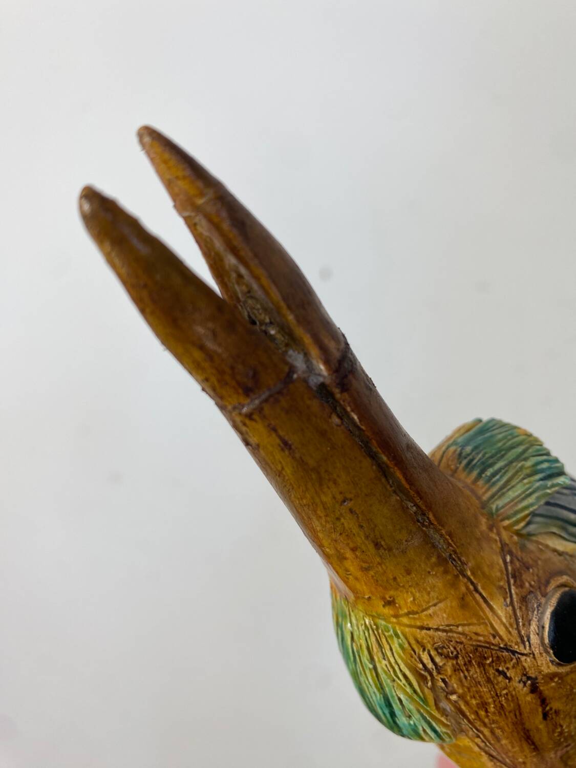Large ceramic wading bird signed Thimo