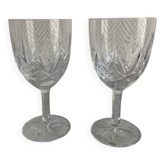 Set of two Saint Louis style crystal stemmed glasses, Gavarni model