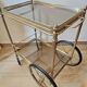 Desserte roulante vintage en laiton – Style Maison Jansen
