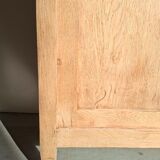 Large antique display cabinet in patinated solid oak.