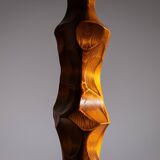 Minimalist abstract handcarved wooden sculpture