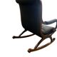 Vintage black leather rocking chair