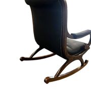 Fauteuil à bascule vintage en cuir noir