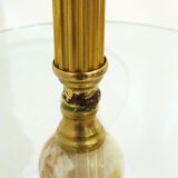 Onyx standing ashtray - gold metal