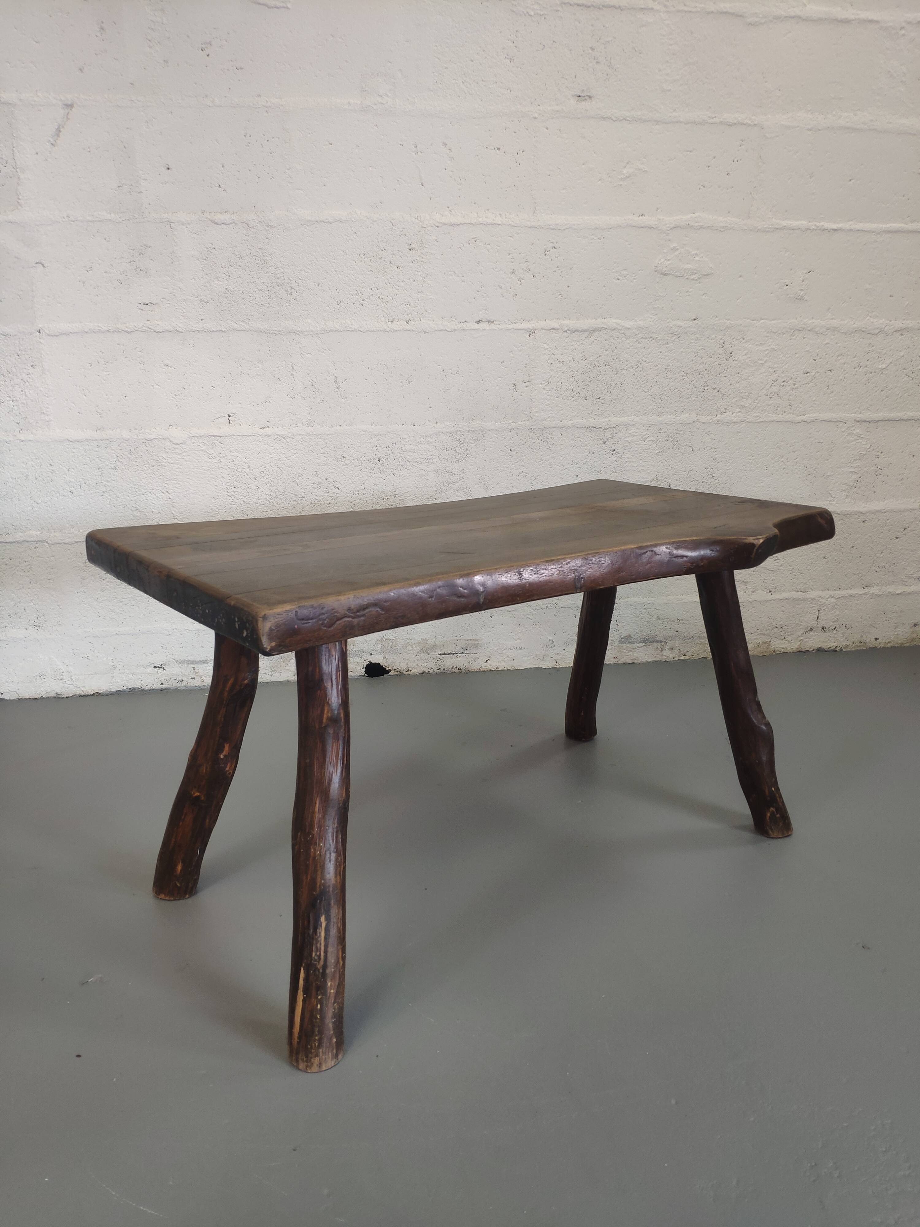 Brutalist coffee table solid oak