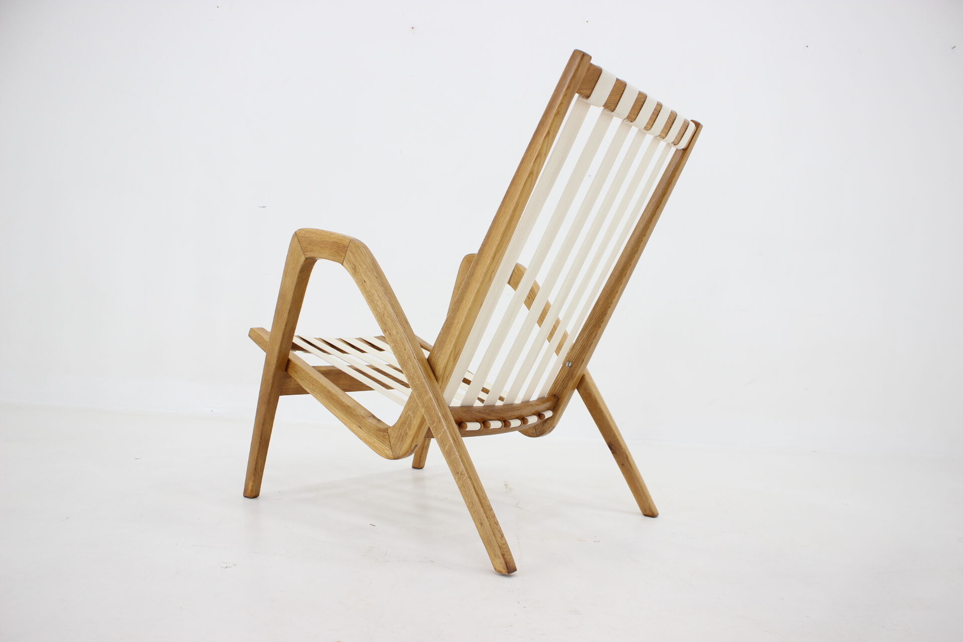 1970s Jan Vaněk Oak armchair, Czechoslovakia
