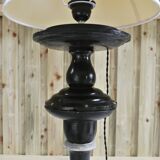 Black wooden floor lamp