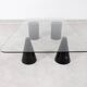 Vintage Italian Rectangular Marble Coffee Table with Glass Top