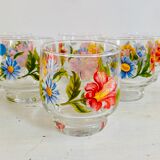 Six verres fleuris