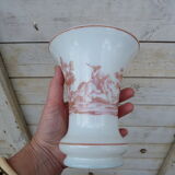 Opaline vase patterns in red grisaille Boar Hunt