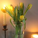 Vase grand flacon ancien verre transparent