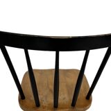 Vintage set of four -bar chair made of black lacquered wood - 1960s