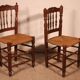 2 rush-seated oak chairs - 19th century