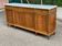 Louis XVI sideboard in solid mahogany with a white marble top, 222cm, 1950.