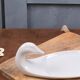 Plat à foie gras en céramique blanche forme canard
