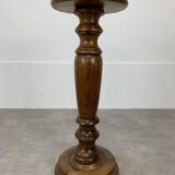 Turned wood pedestal column