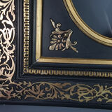 Napoleon III black and gold laqué frame, oval view 46x40 cm