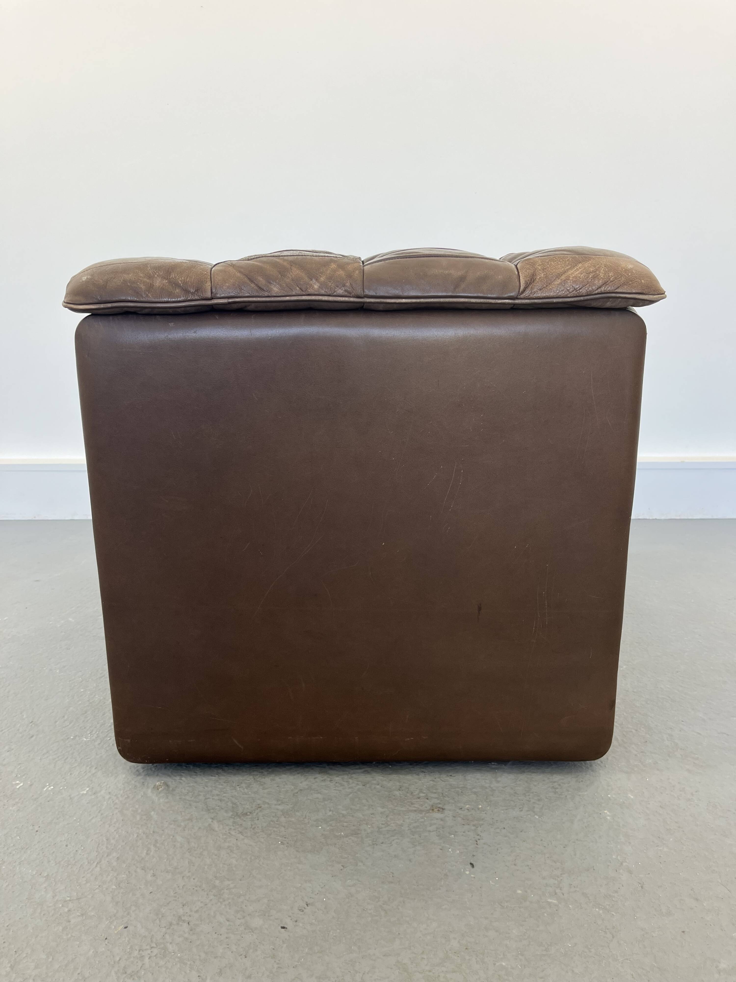 Fauteuil et ottoman DS-11 de De Sede, années 1970