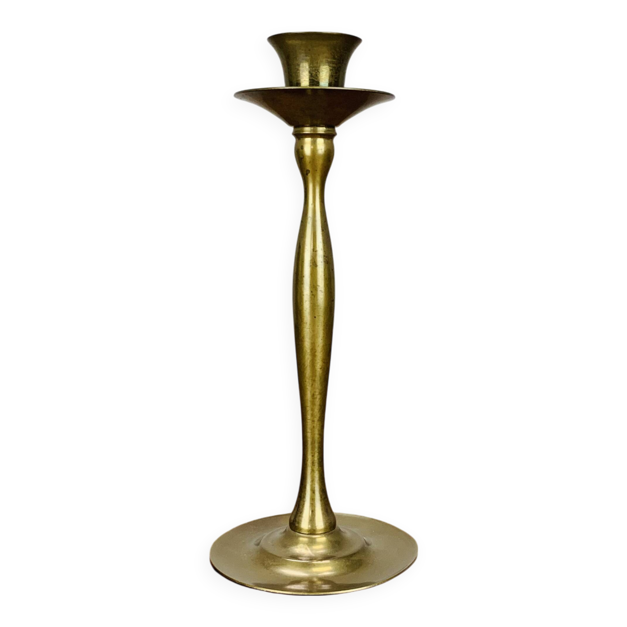 Vintage gold brass candle holder