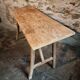 Antique French dressing table or writing desk in chestnut and poplar wood, circa 1900