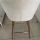 Lot de 2 chaises de bar velours blanc/crème