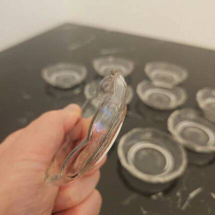 Set of 10 small crystal bowls from Val Saint Lambert.