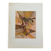 Modern composition drawing 1970 by François de Chabot