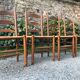 4 oak mulched chairs