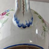 Old vase decorated with flowers, in ceramic, Roger Colas, from Clamecy