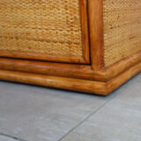 Buffet braided wicker and bamboo
