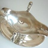 Large gravy boat on its frame, silver metal Cailar Bayard, 19th century
