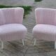Mid-Century pink armchair in fabric (faux fur) with a solid beech structure, 1960s.