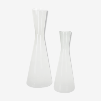 1960s set of 2 turmalin vases by Wilhelm Wagenfeld for WMF, Germany