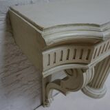 Antique French carved wooden console with central column