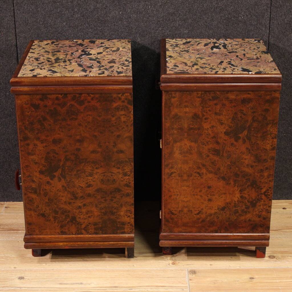 Pair of Italian Marble Top Nightstands from the 20th Century