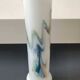 Tubular vase in white opaline, polychrome smoke volutes. Snowflake/Dalian Co. Ltd. High 29 cm