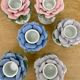 Set of 6 vintage ceramic candle holders