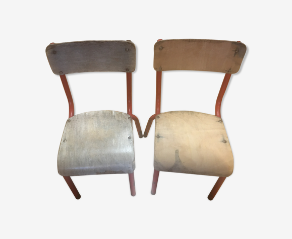 Paire de chaise d’école