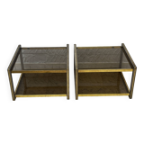 Duo de tables en laiton vintage