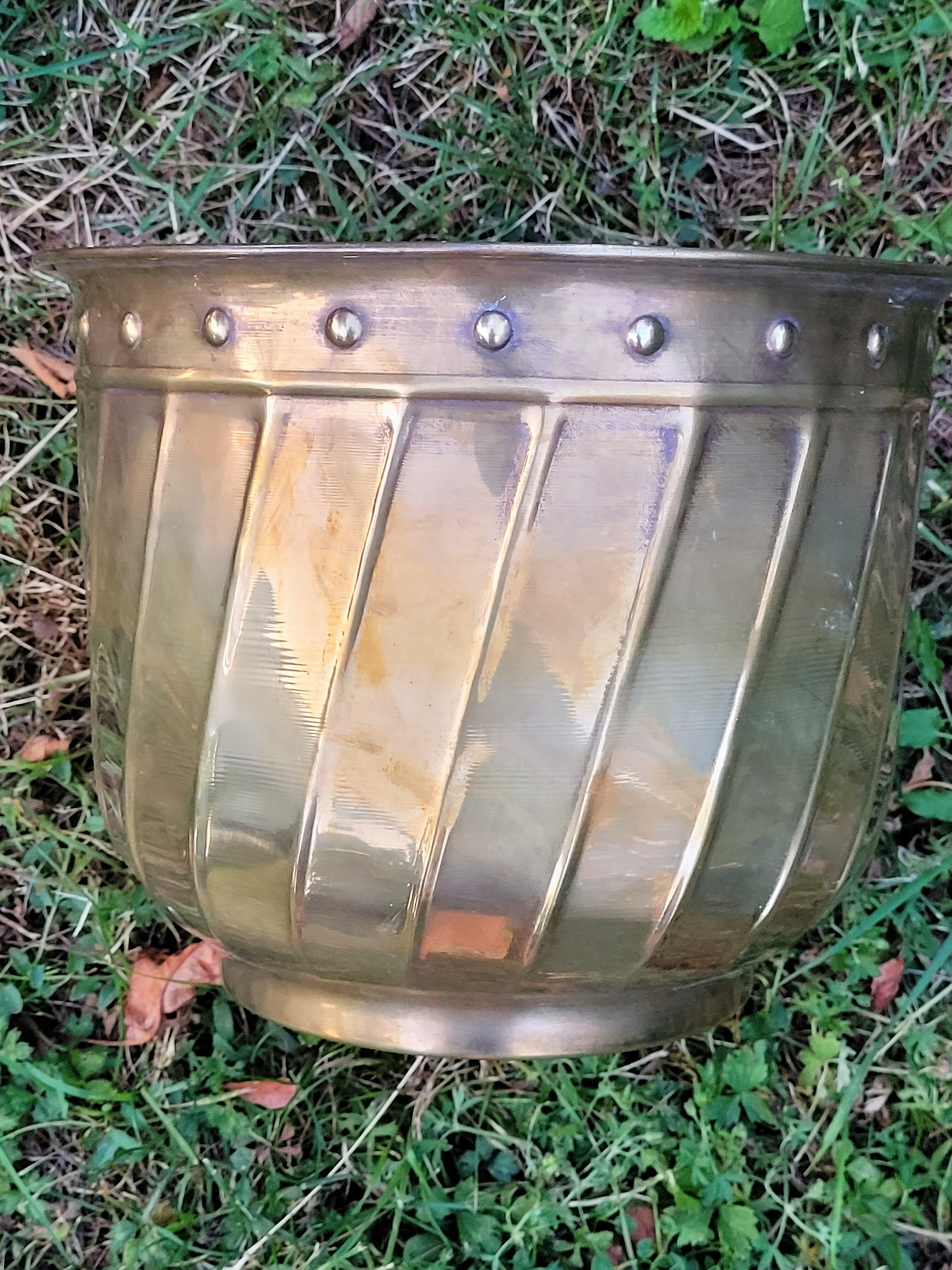 Pair of brass pot cover
