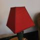 Vintage 1960s lamp – black veined marble and decorated metal