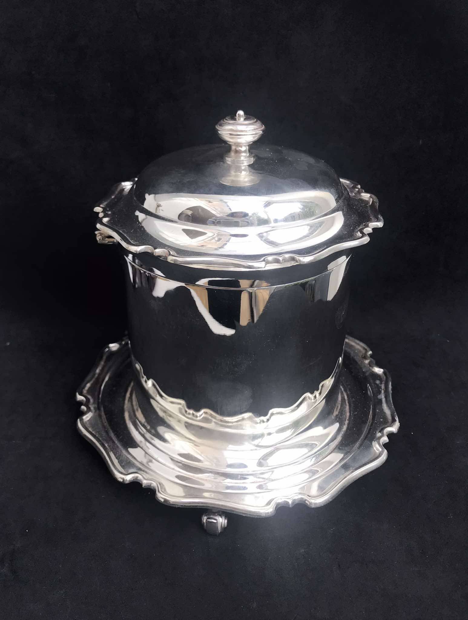 Victorian silver-plated biscuit tin