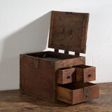 Antique Japanese box with drawers and hinged lid – Early Showa period (c. 1928)