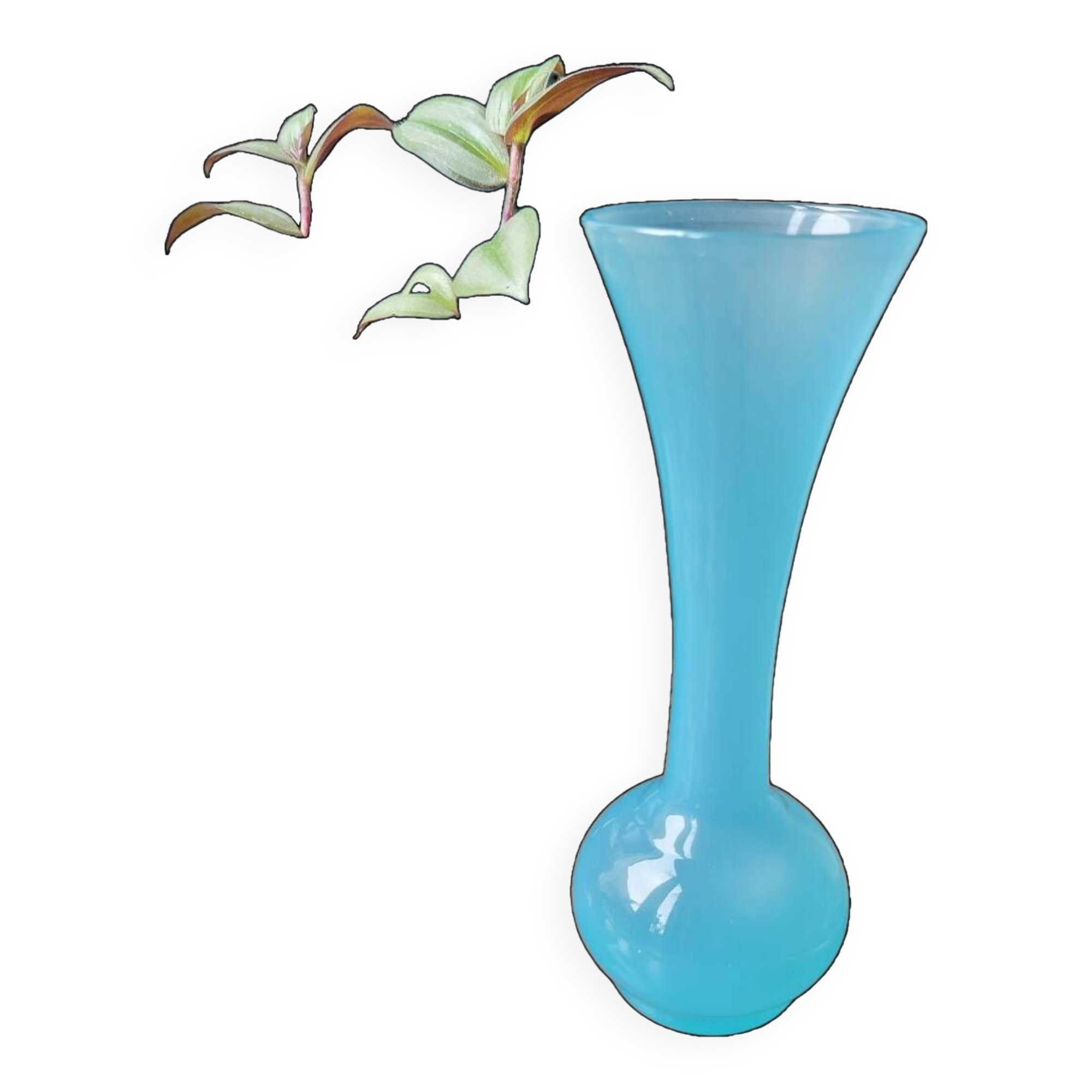 Blue opaline soliflore vase