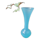 Blue opaline soliflore vase