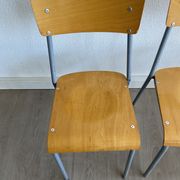Set of 10 school chairs 70s