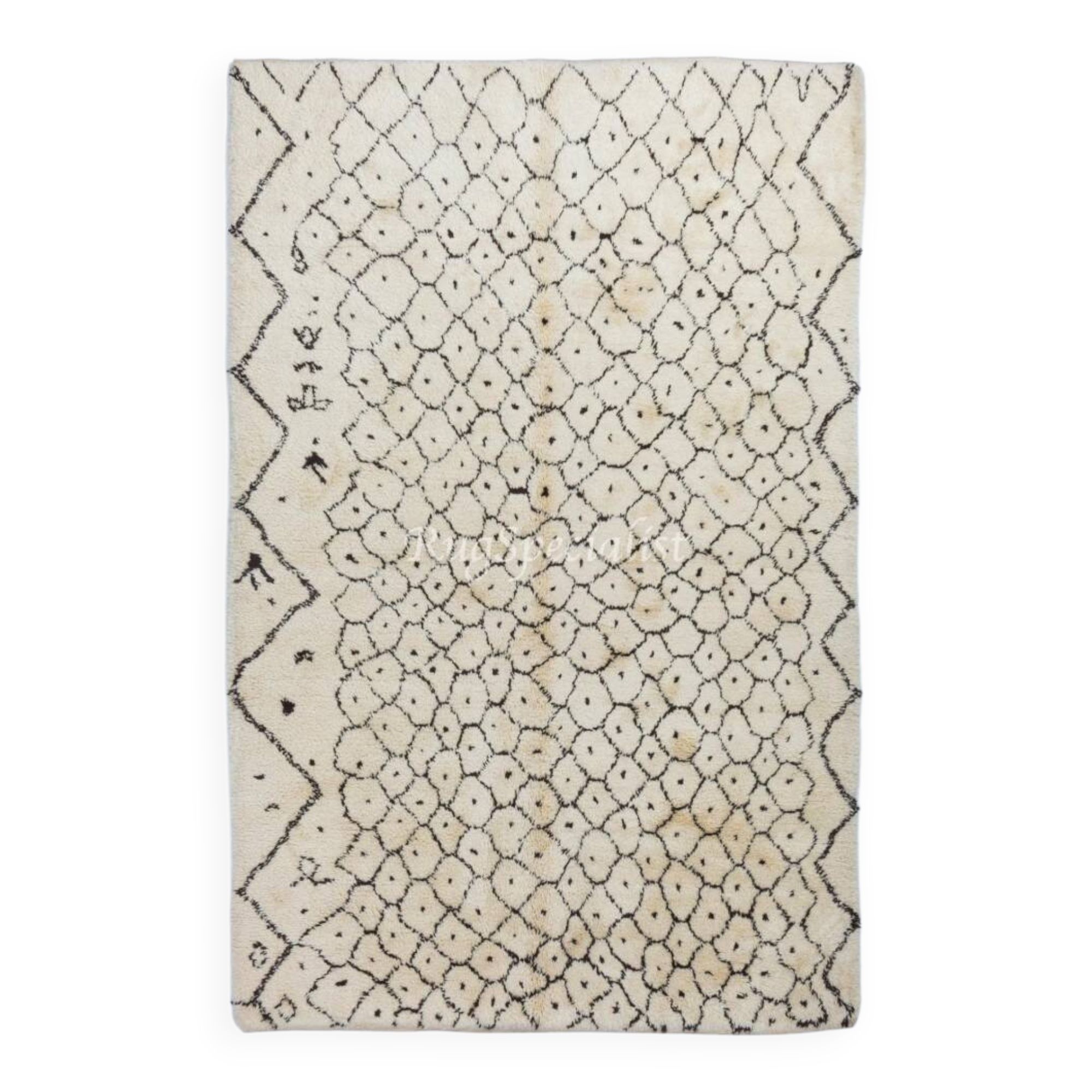 Contemporary Moroccan Rug Made of Natural Undyed Wool