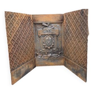 Interior of cast iron fireplace XIX century